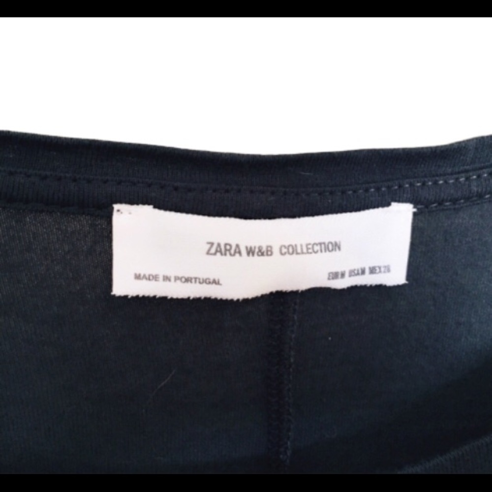 ZARA White Black Collection Minimalist Graphic Print Tee Modern M - Picture 9 of 10